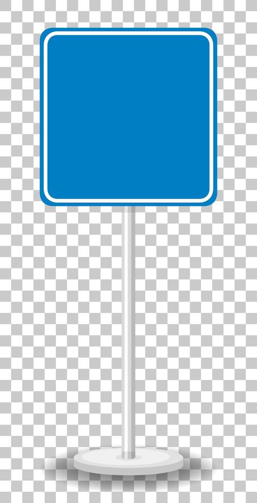 Blue traffic sign on transparent background vector