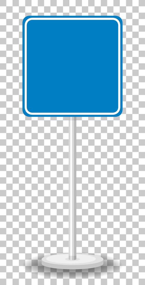 Blue traffic sign on transparent background vector