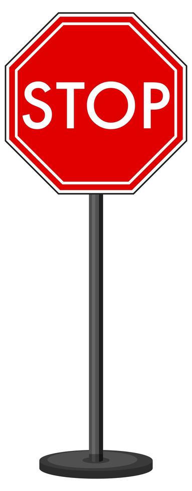 Red traffic sign on white background vector