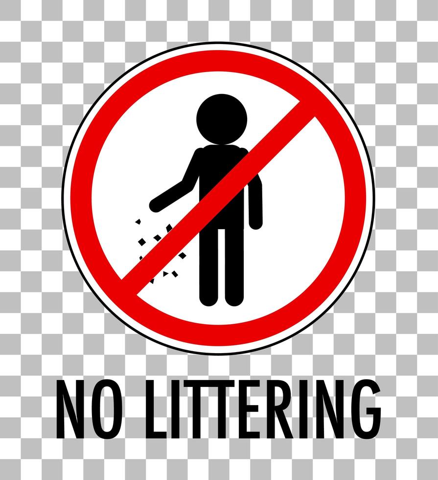 No littering isolated on transparent background vector