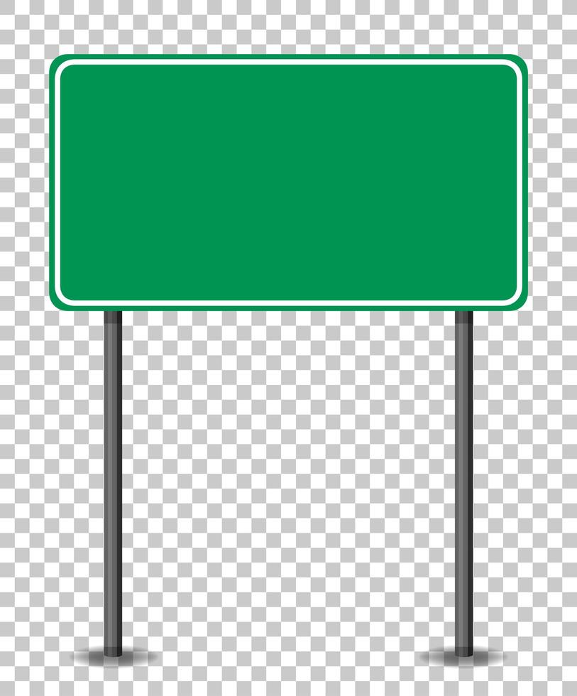 Empty green traffic banner on transparent background vector