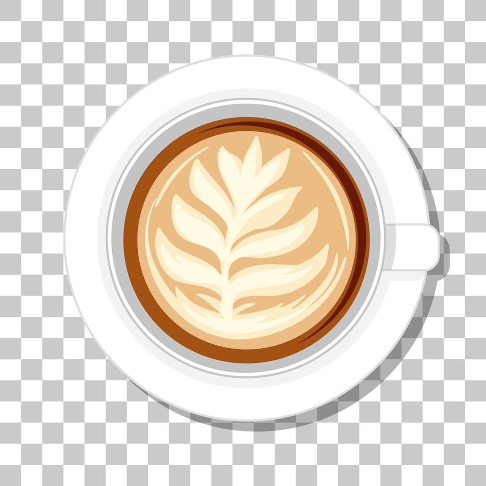 Coffee cup top view isolated on transparent background vector