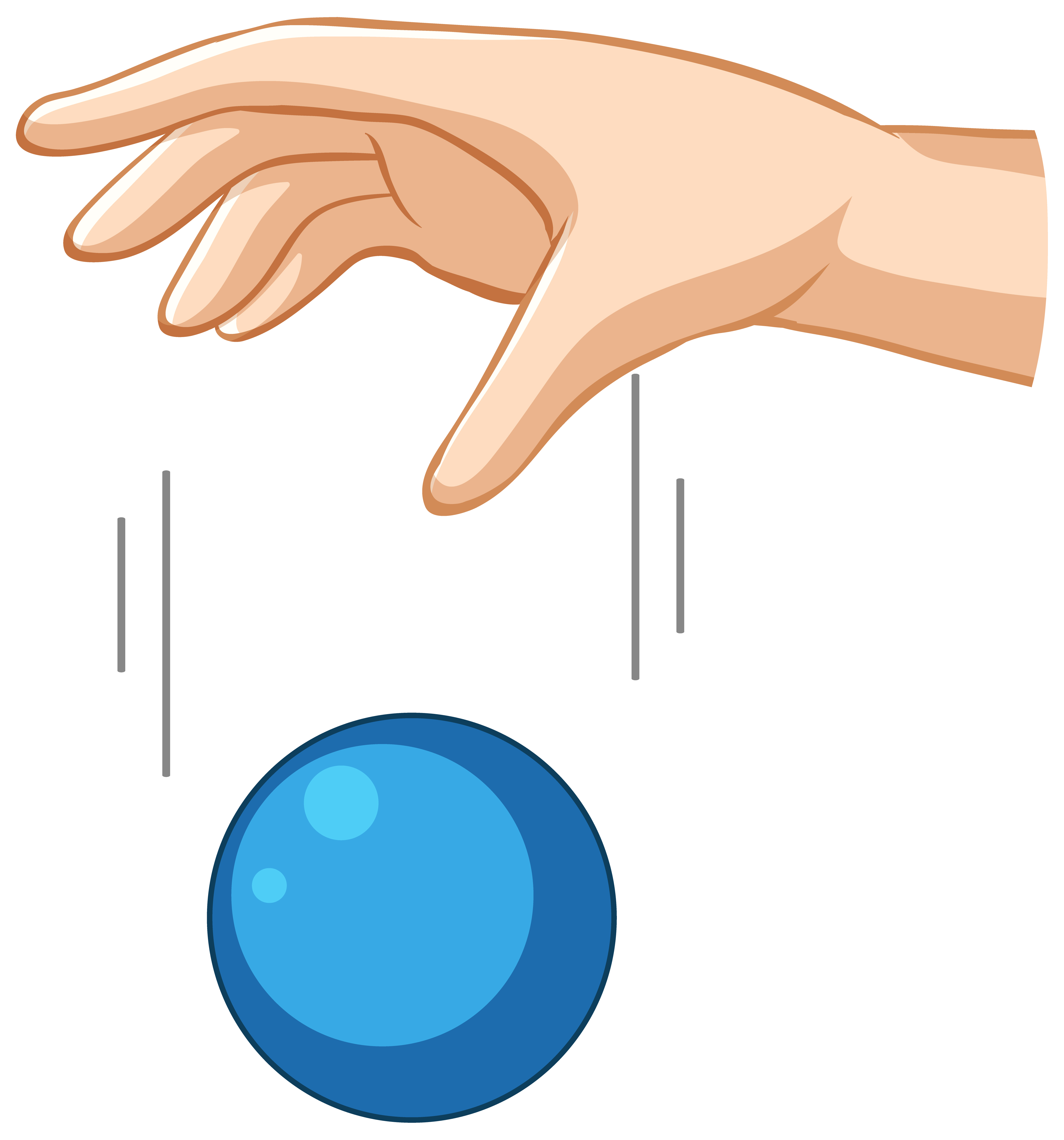 Hand dropping blue ball for gravity experiment 1482512 Vector Art at