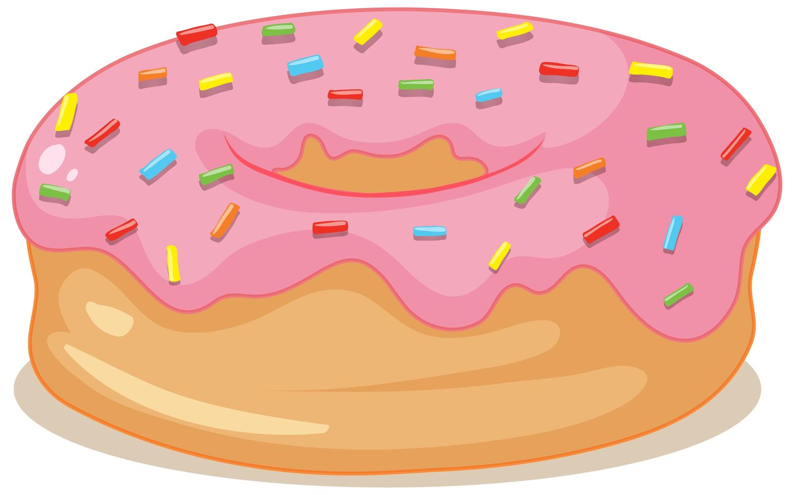 Donut de fresa aislado sobre fondo blanco. vector