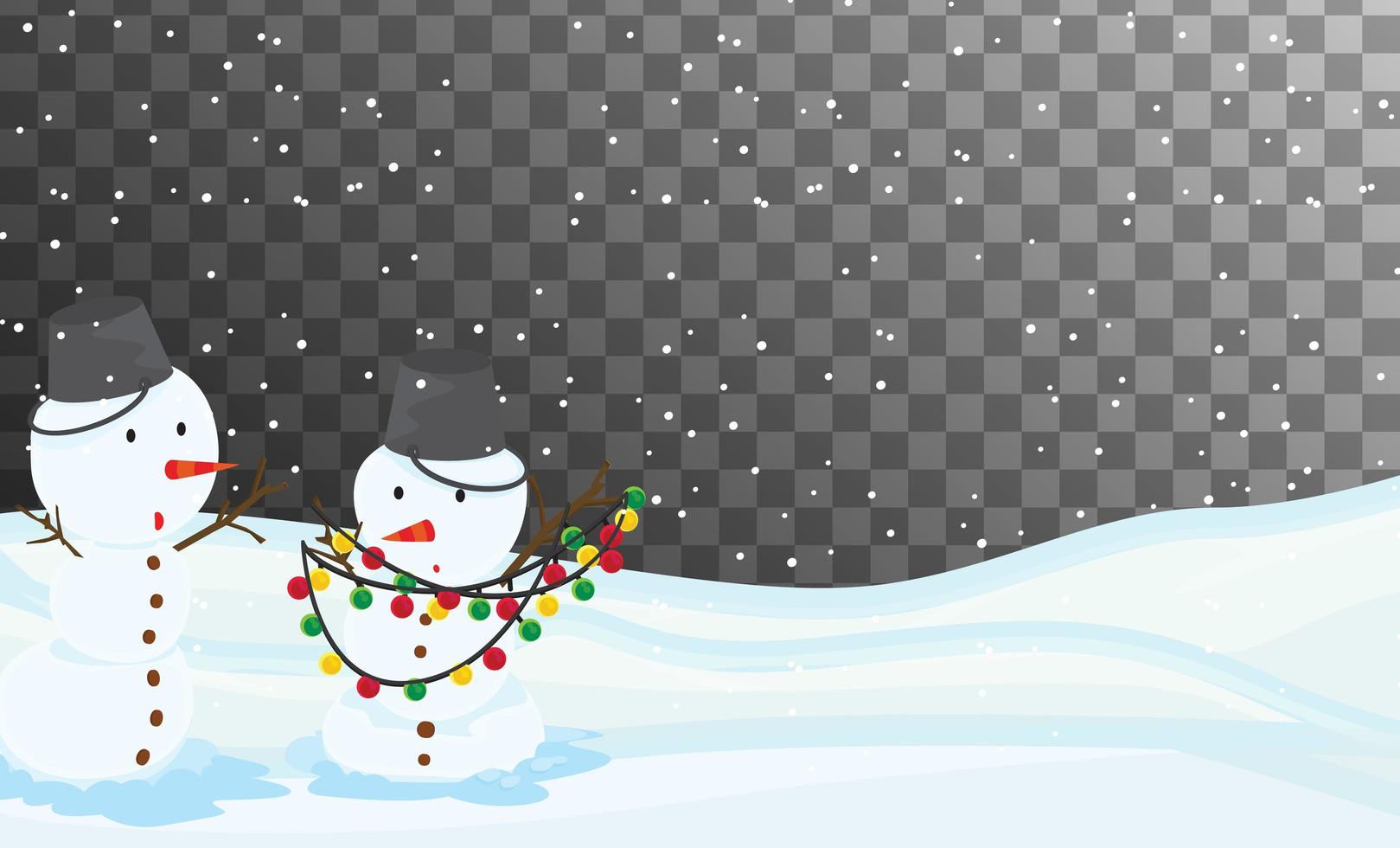 Nature scene in winter season theme with transparent background vector