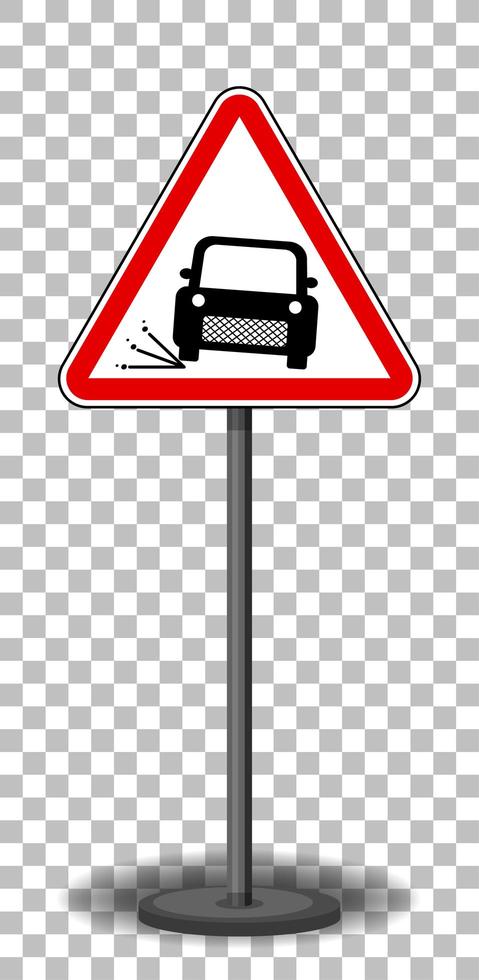 Loose gravel sign with stand isolated on transparent background vector