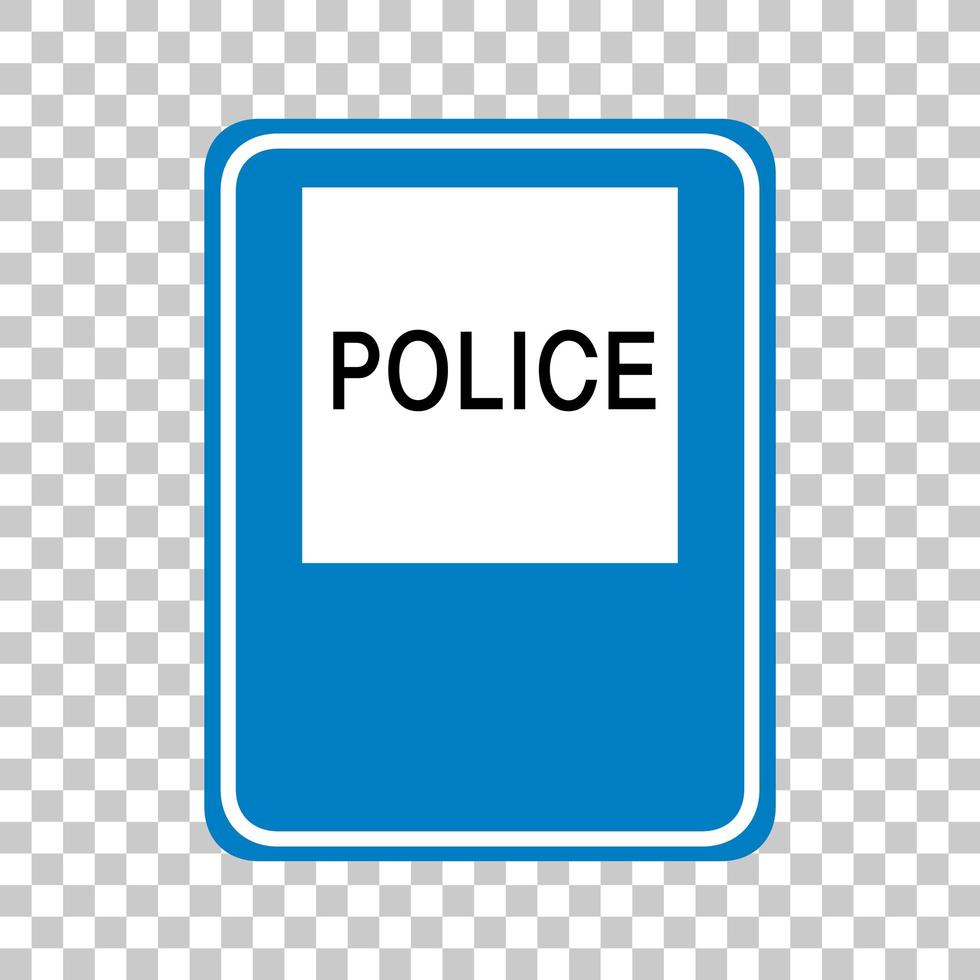 Police road sign isolated on transparent background vector