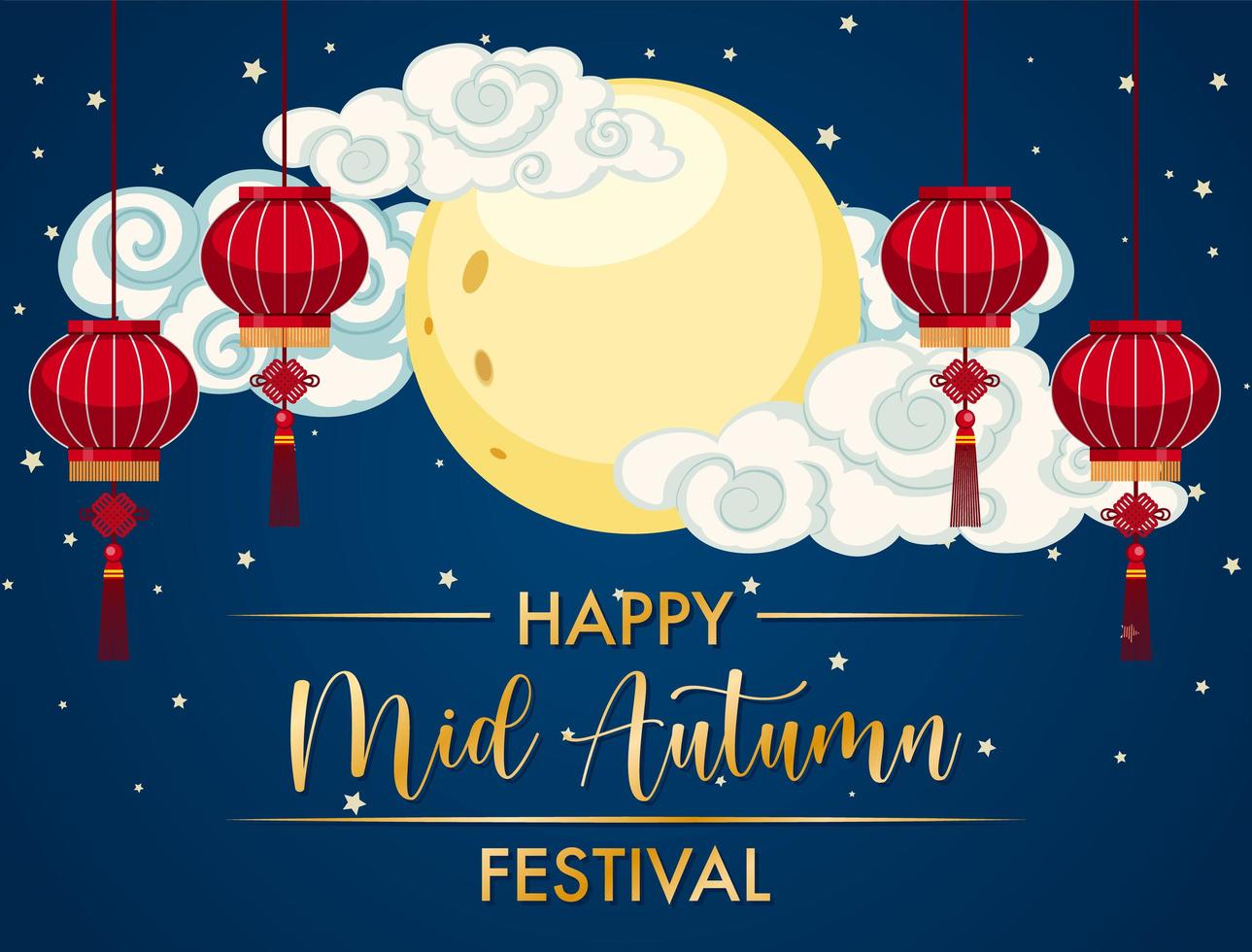 Chinese mid autumn festival background vector