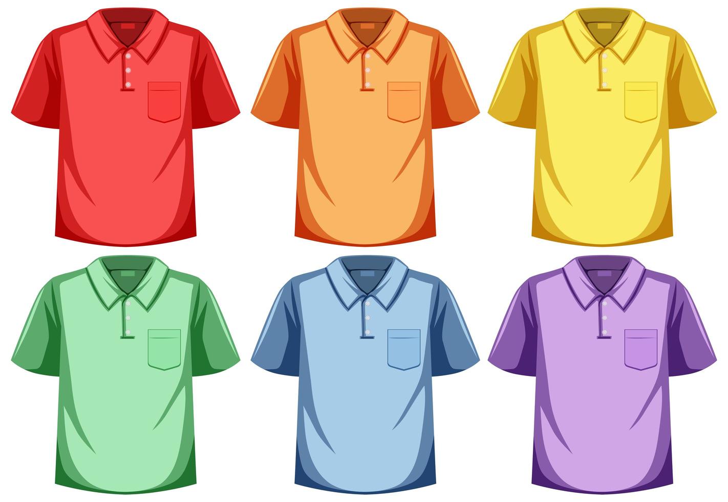 Set of polo shirt different color vector