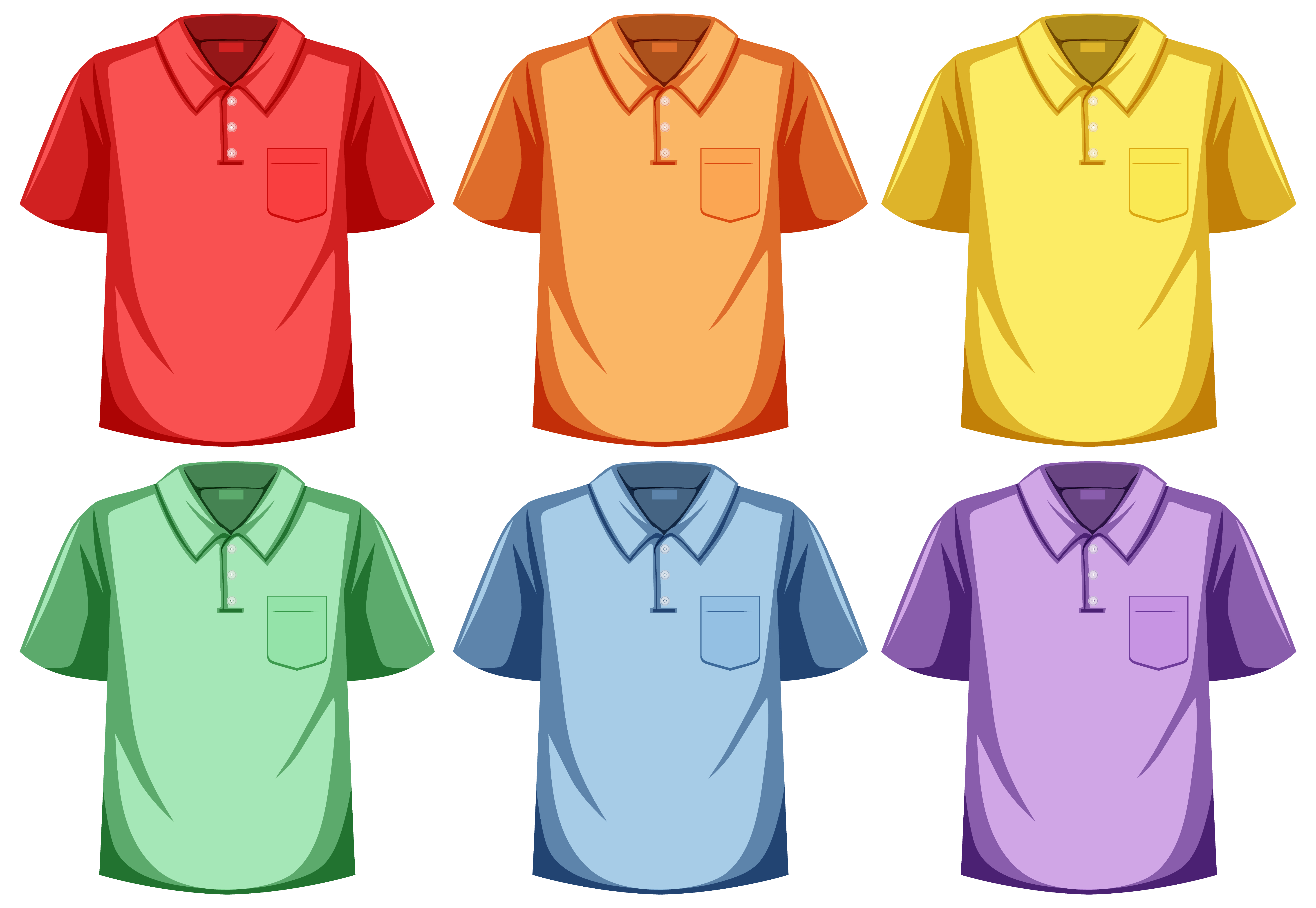 Set of polo shirt different color 1482682 Vector Art at Vecteezy