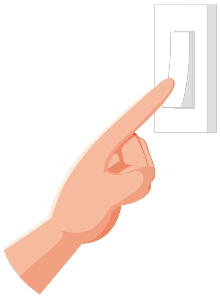 Electric switch with finger cartoon icon isolated vector
