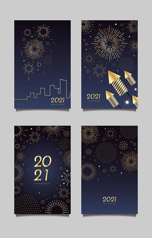 Elegant Minimalist Firework Card Templates vector