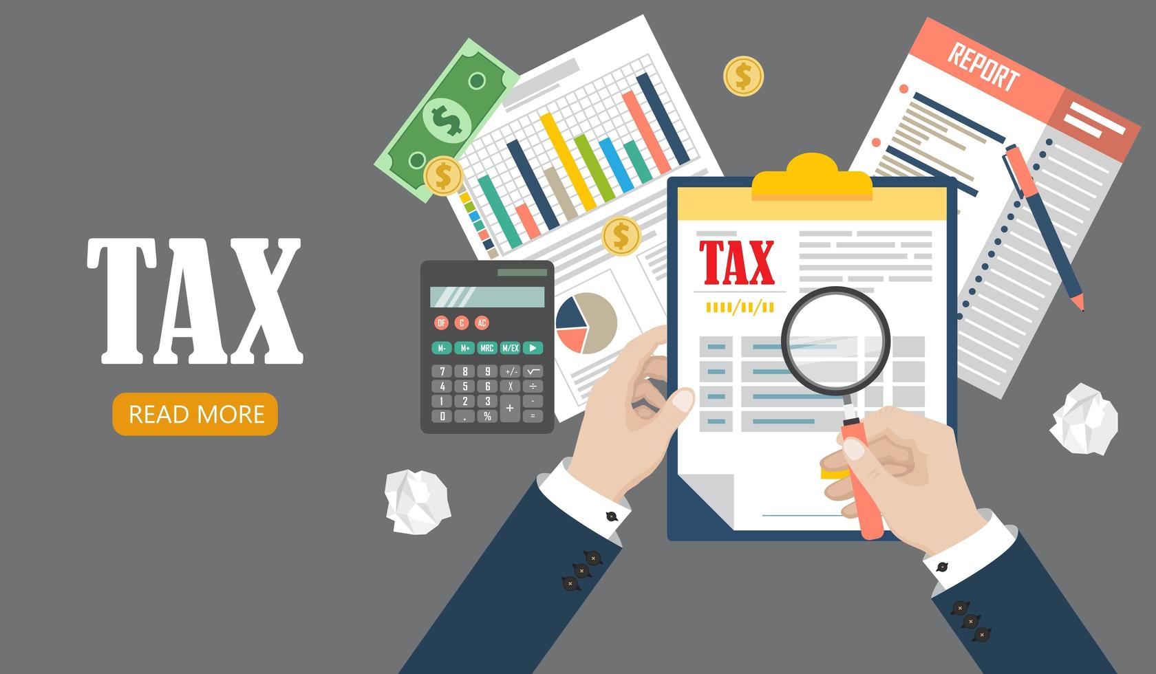 Auditing Tax process vector