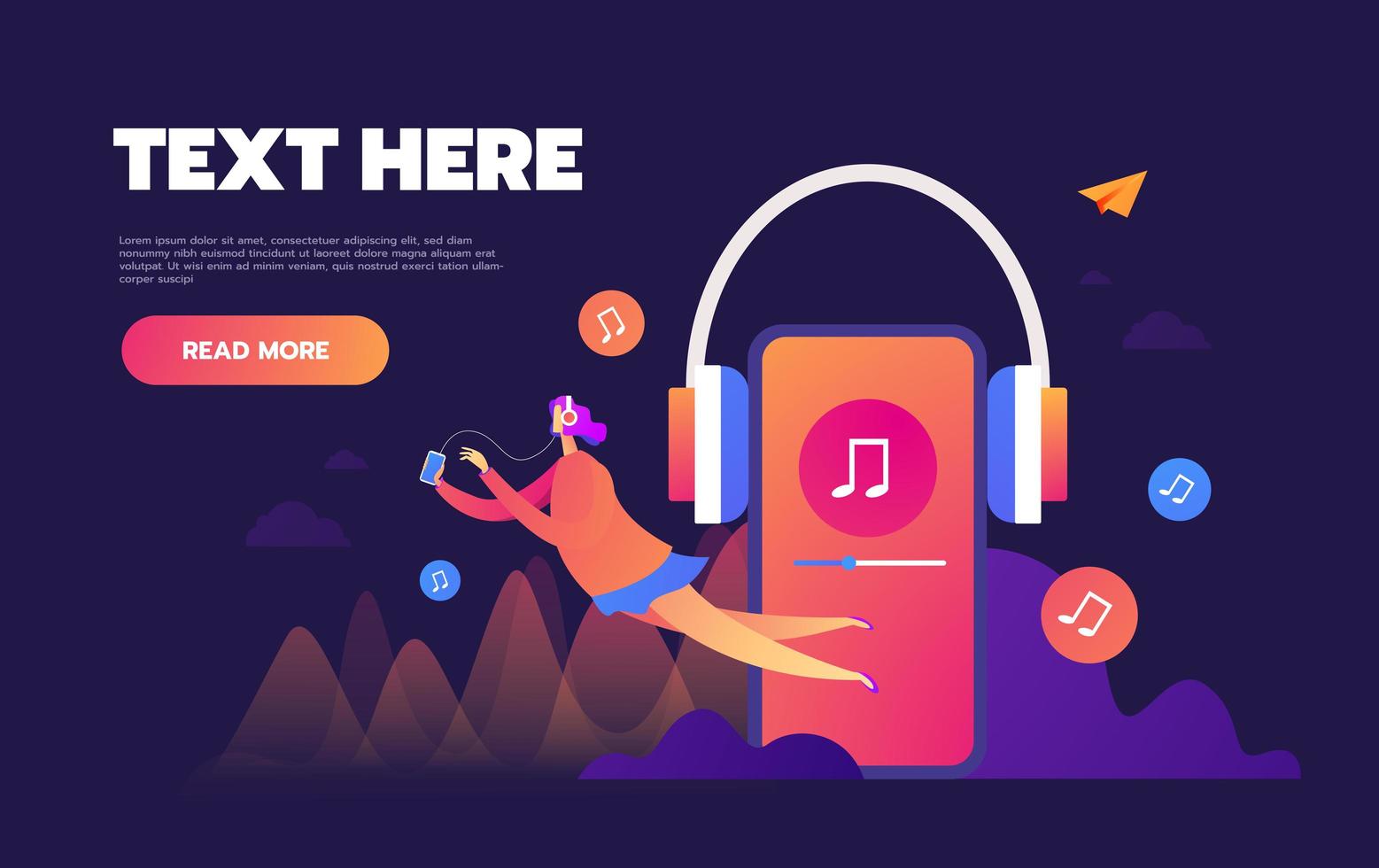 Internet online music streaming vector