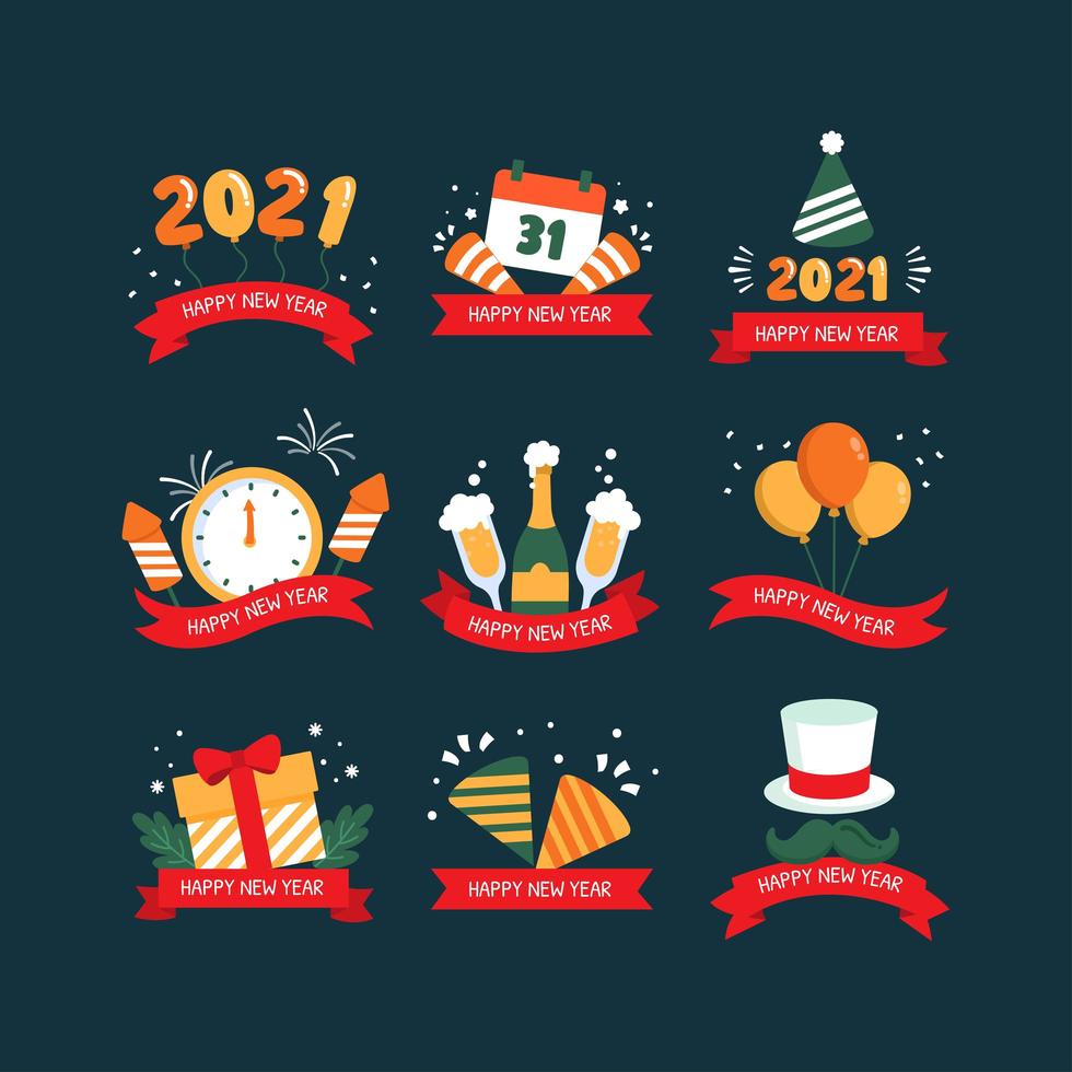 New Year 2021 Festivity Icon vector