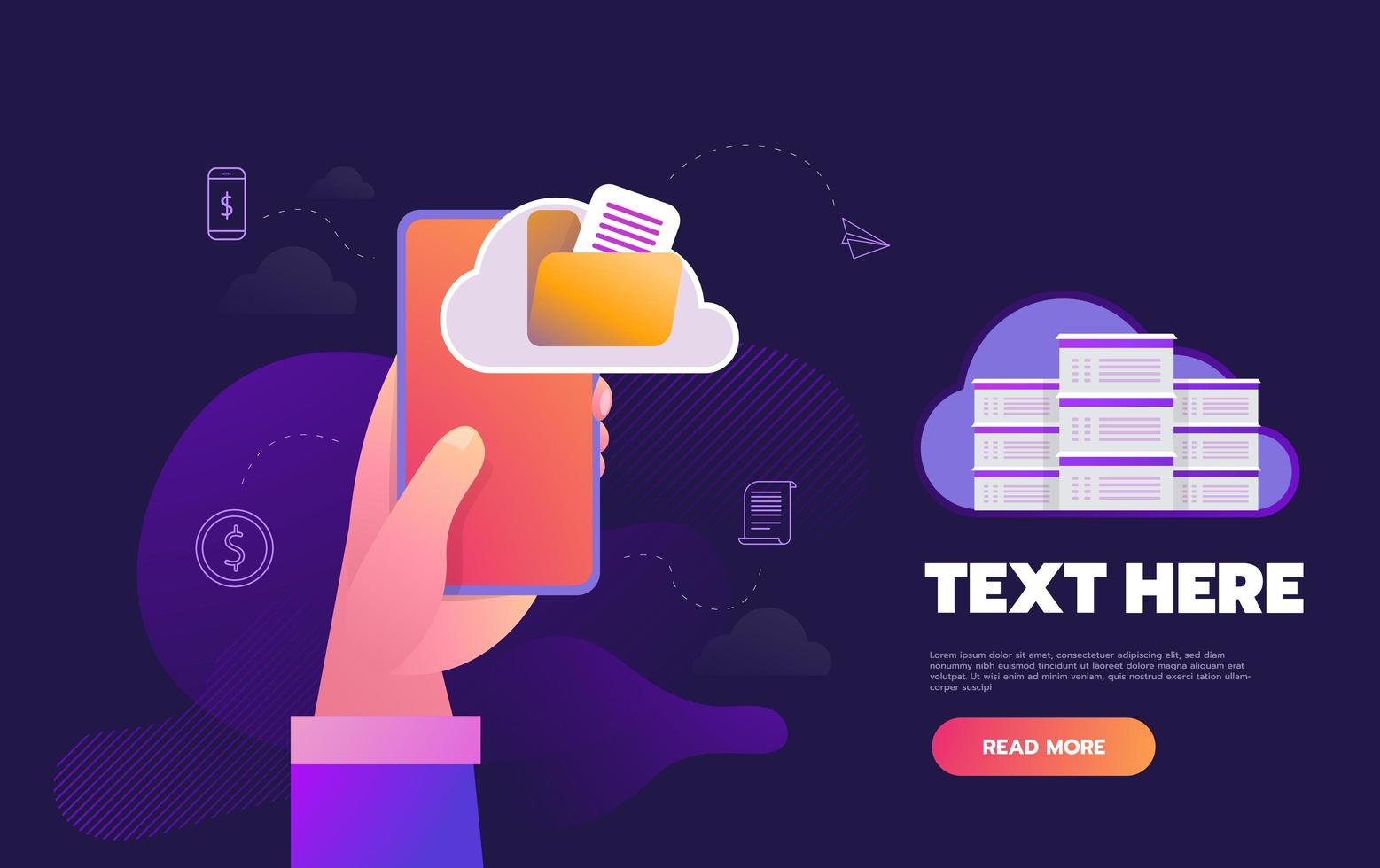 Smartphone with different applications vector