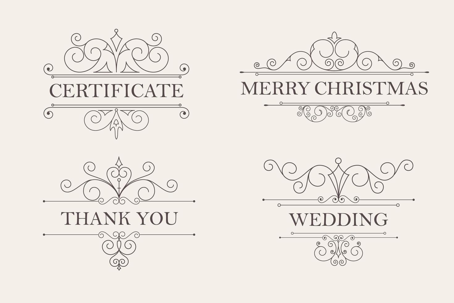 Frame and Design Ornament Set vector