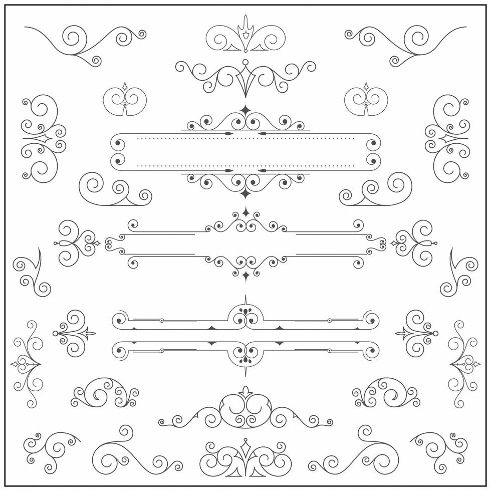 Vintage ornament Set vector