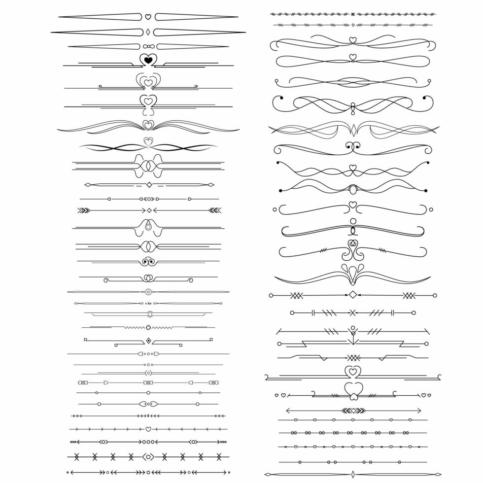 Vintage ornament set vector