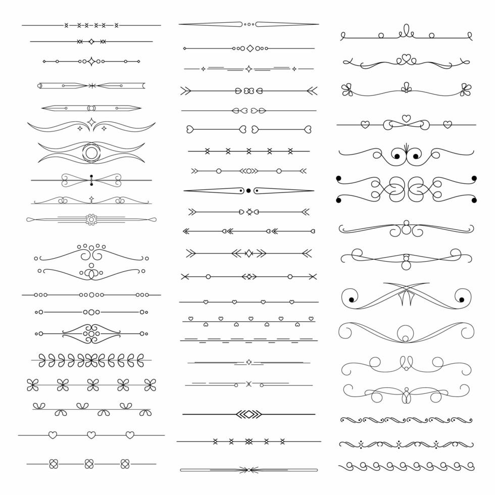 Vintage ornament set vector
