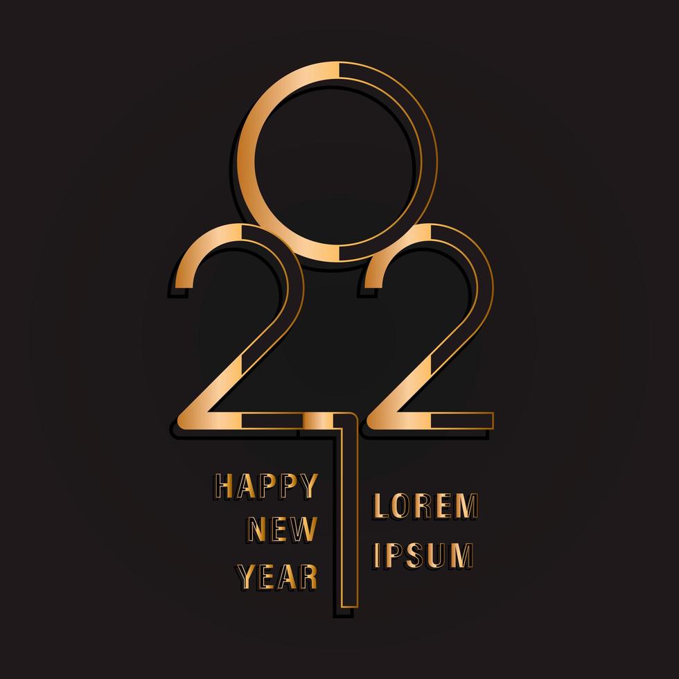 Gold Happy New Year 2021 vector