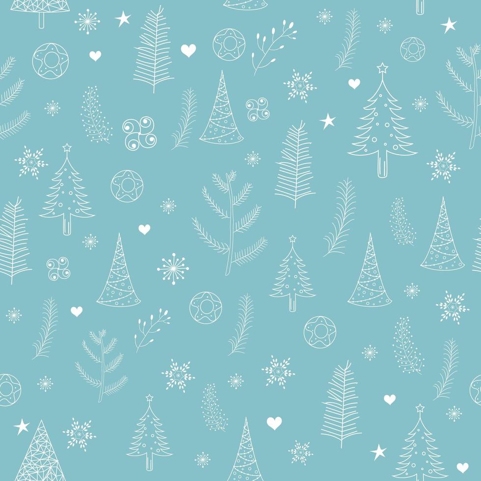 Christmas pattern with trees vector