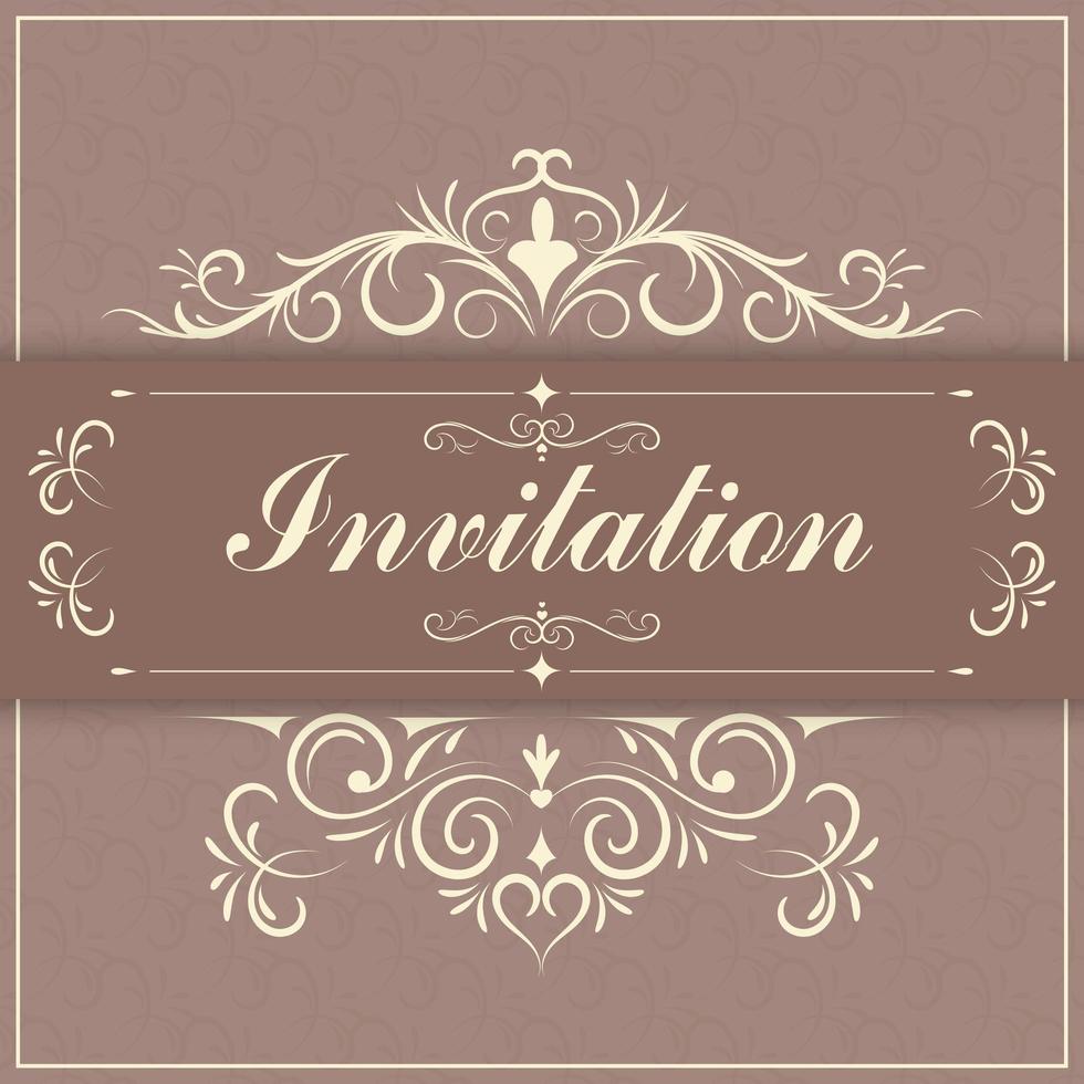 borde de papel de invitación vintage vector