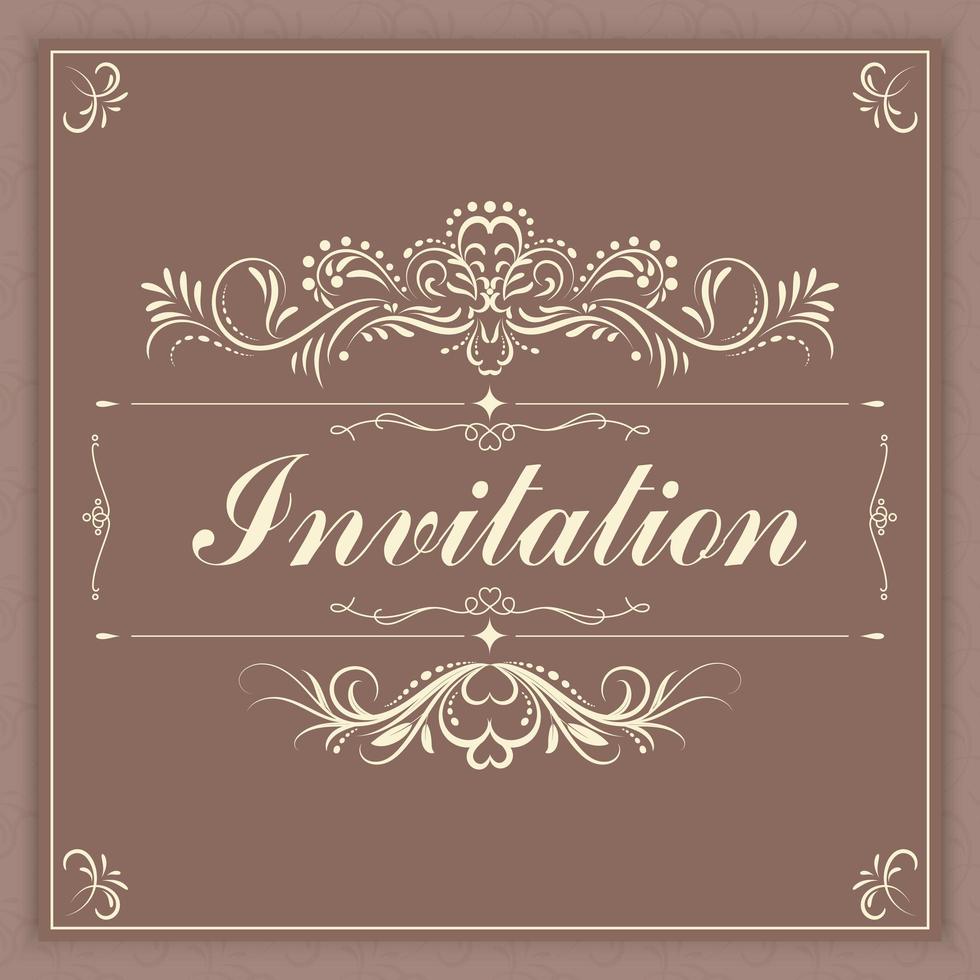 cubierta de invitación vintage vector