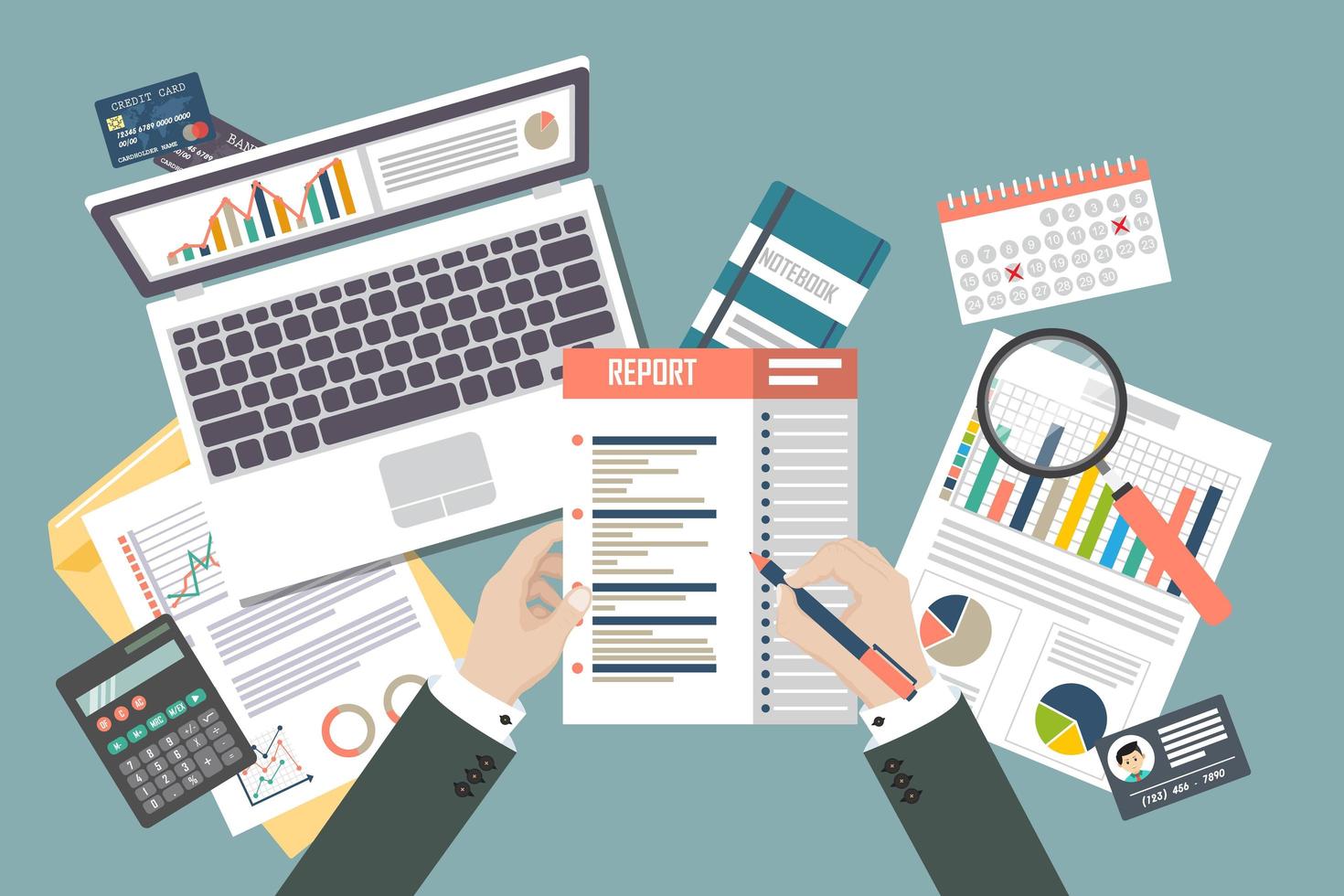 Auditing Tax process vector