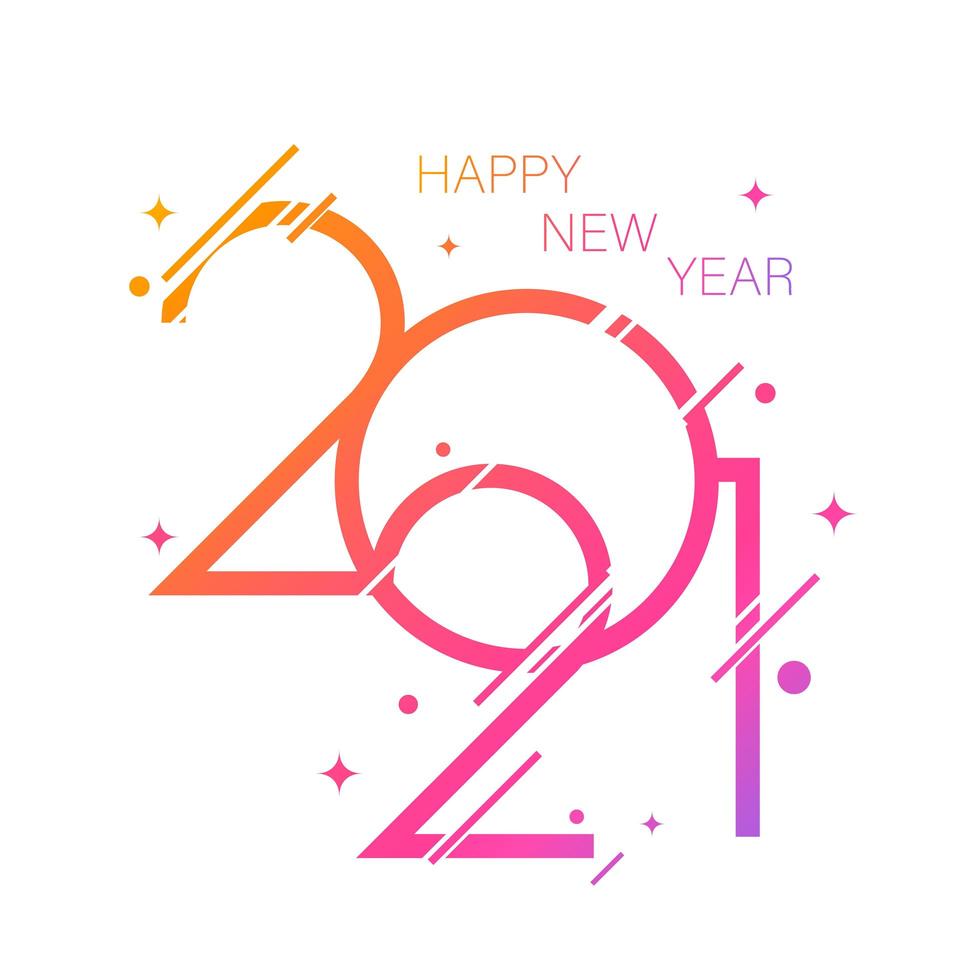 Gradient Happy New Year 2021 vector