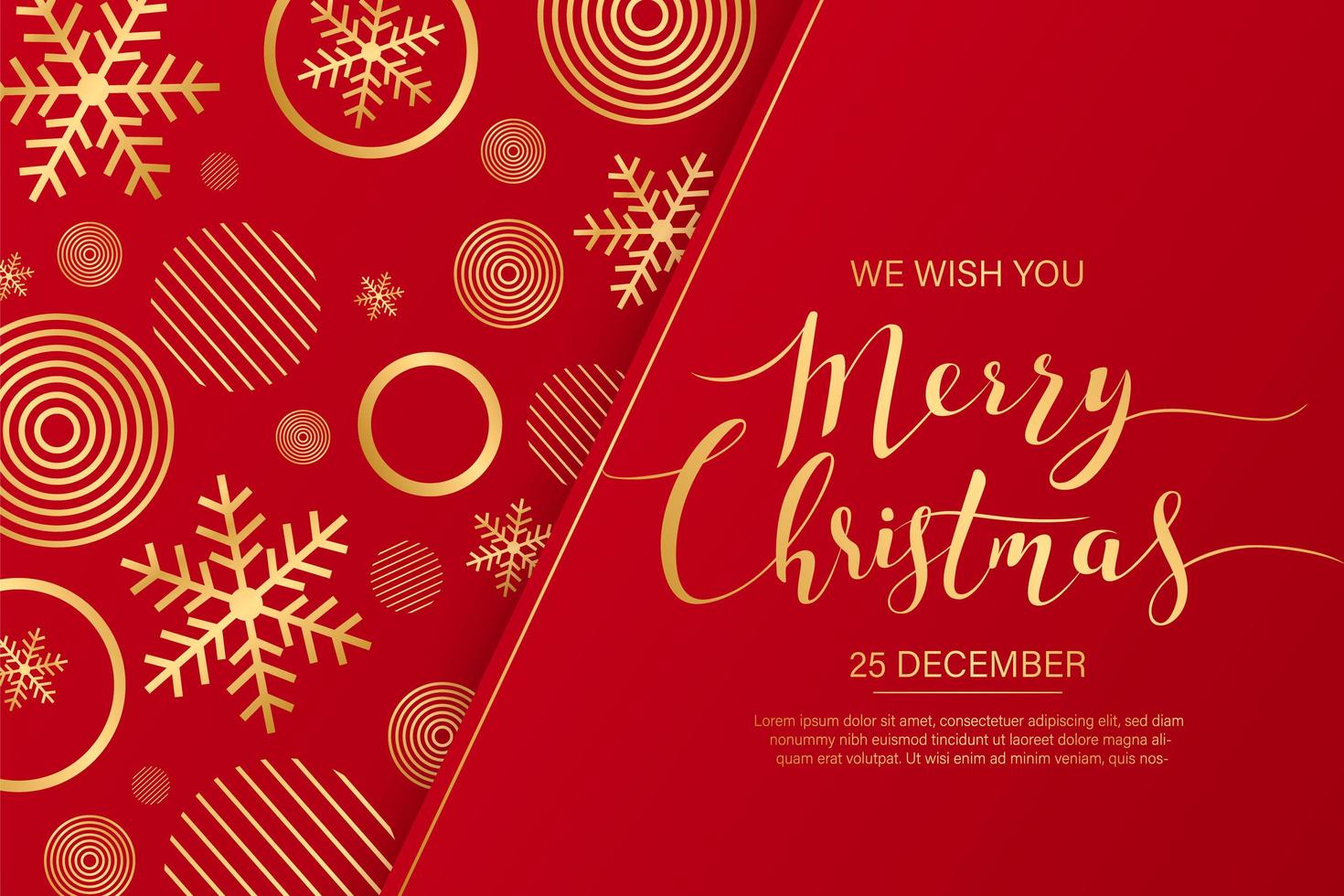 Calligraphic Merry Christmas Greeting Card vector