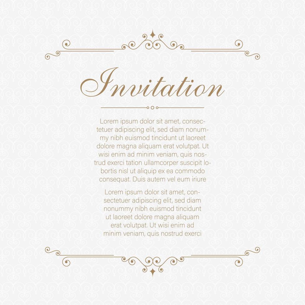 Decorative vintage Invitation vector