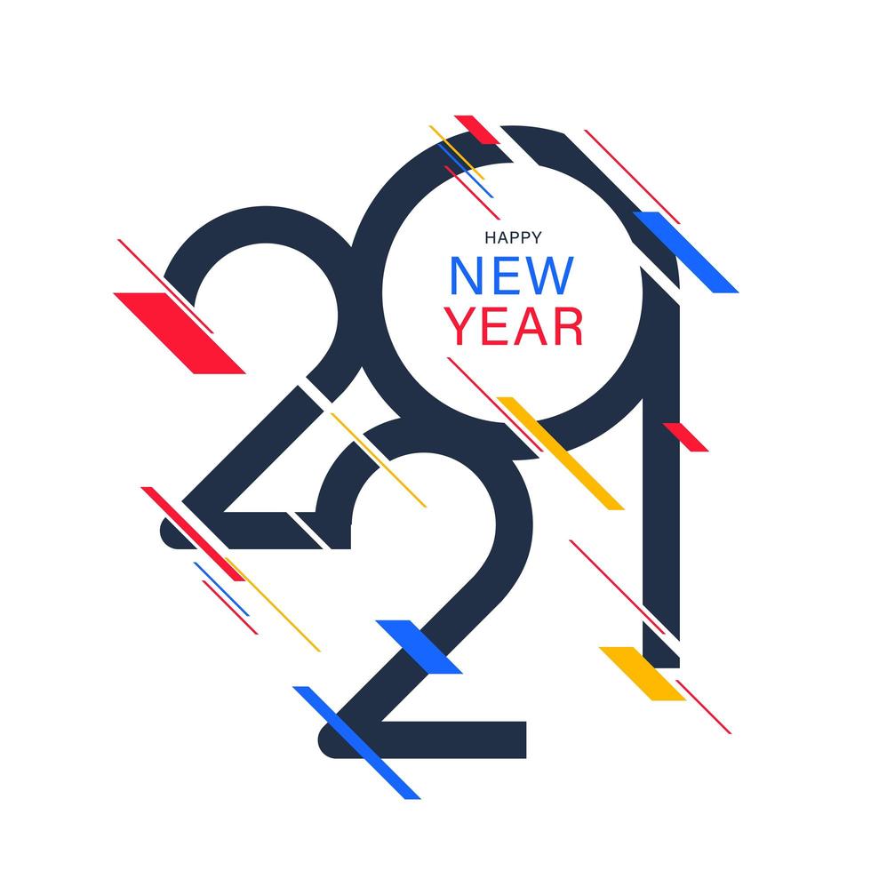 Happy New Year 2021 vector