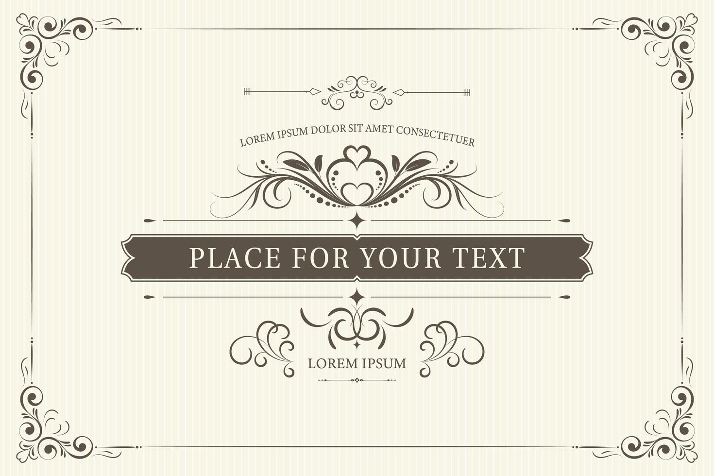 Vintage Ornament Certificate Template vector