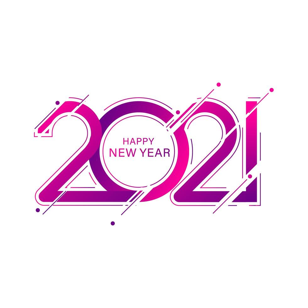 Pink Happy New Year 2021 vector