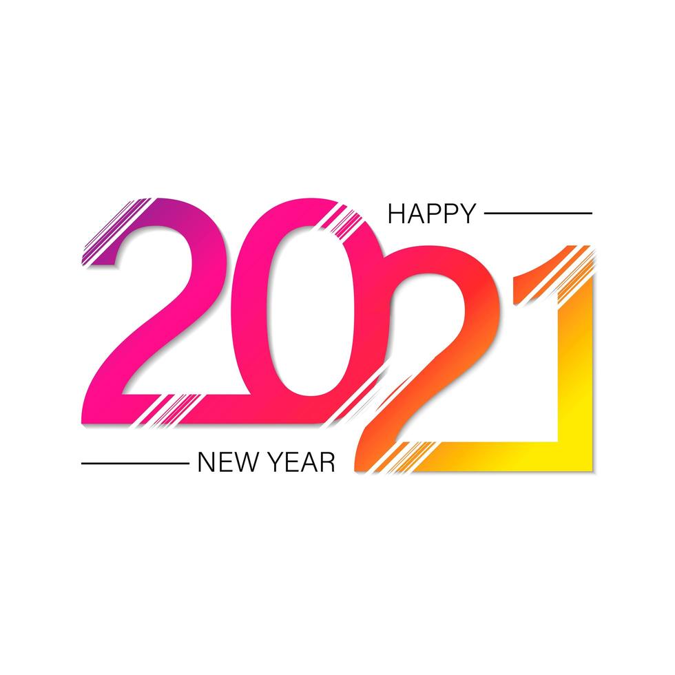 Happy new 2021 year vector