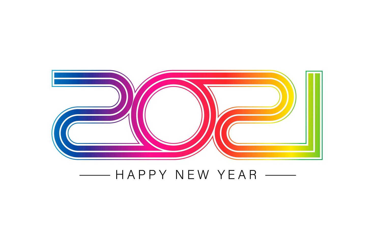 feliz año nuevo 2021 elegante texto dorado con luz vector