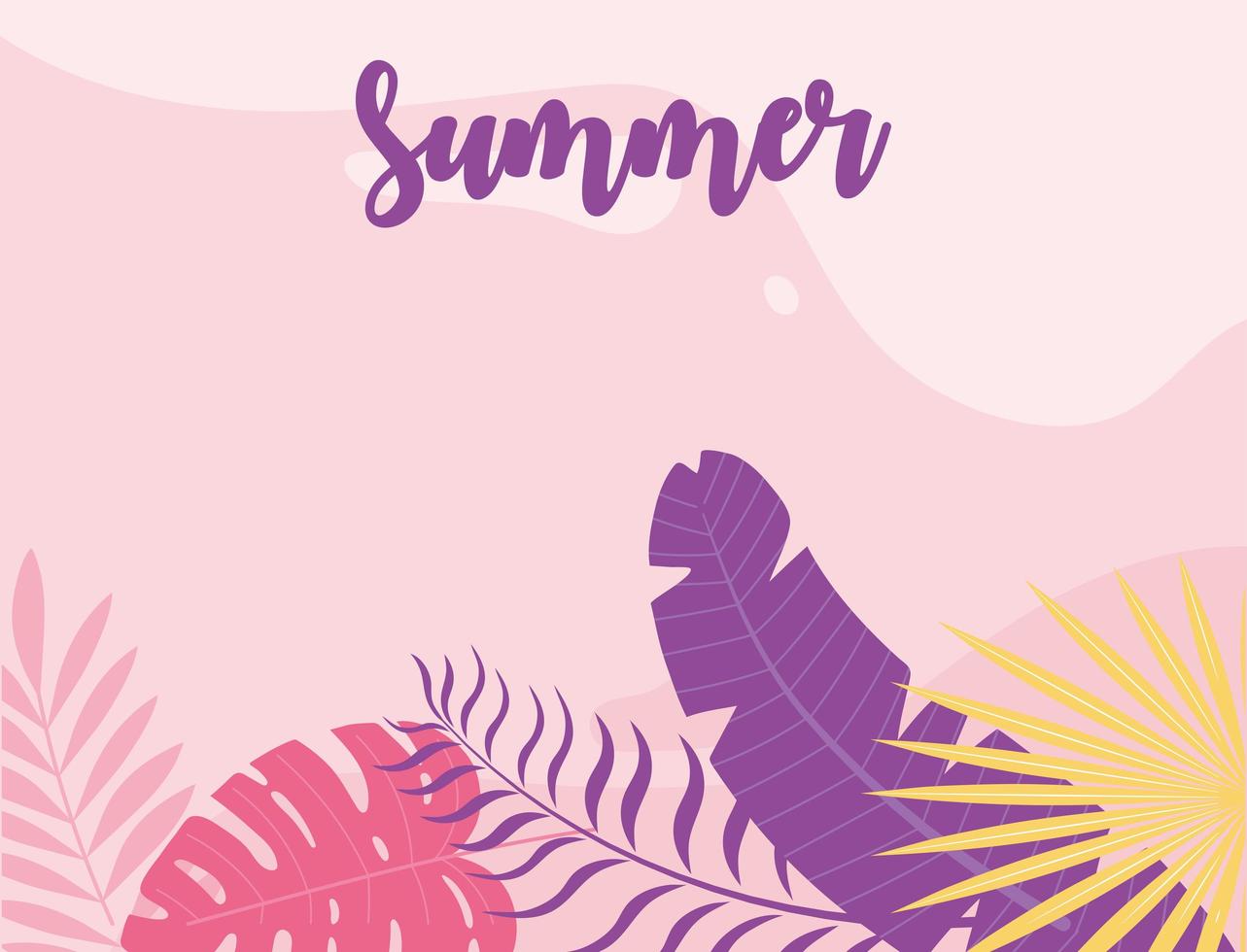 banner de verano y vacaciones tropicales vector