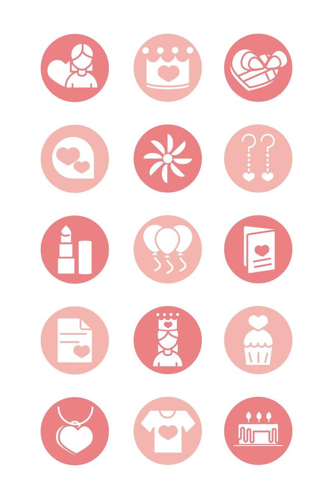 Mother's Day celebration icon set vector