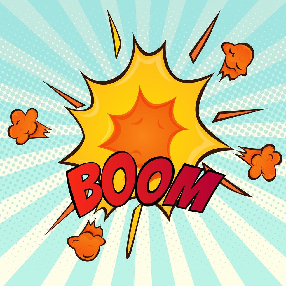 Explosion Retro Comic Cartoon Icon vector