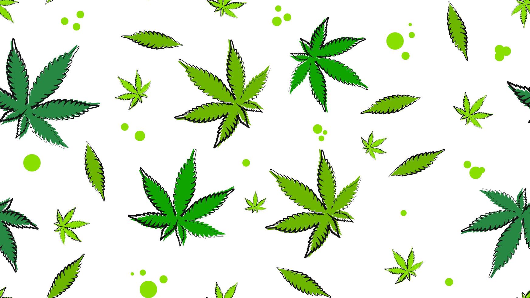 Seamless texture with leaves of cannabis. vector