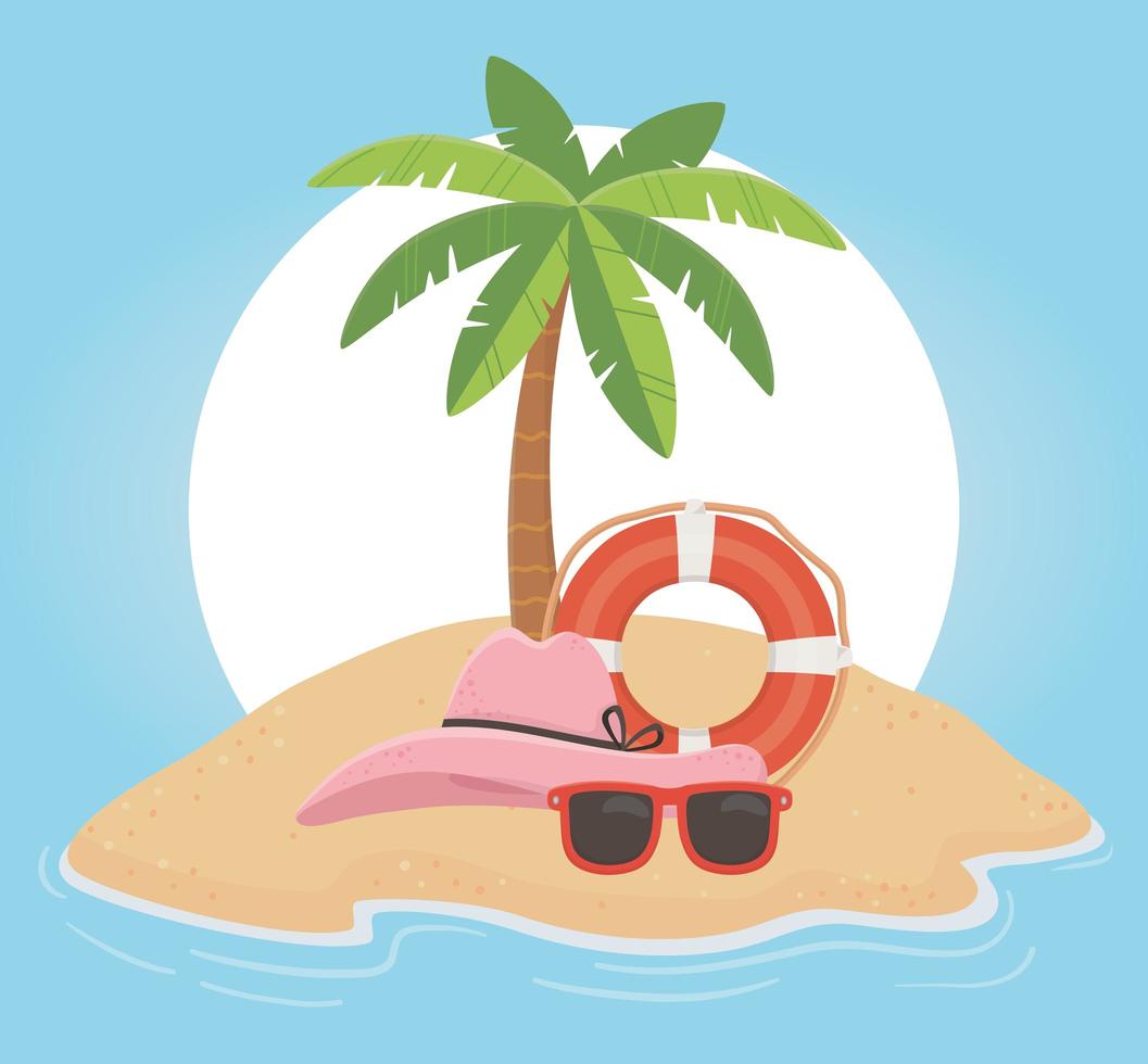 Fun summer vacation and beach composition vector