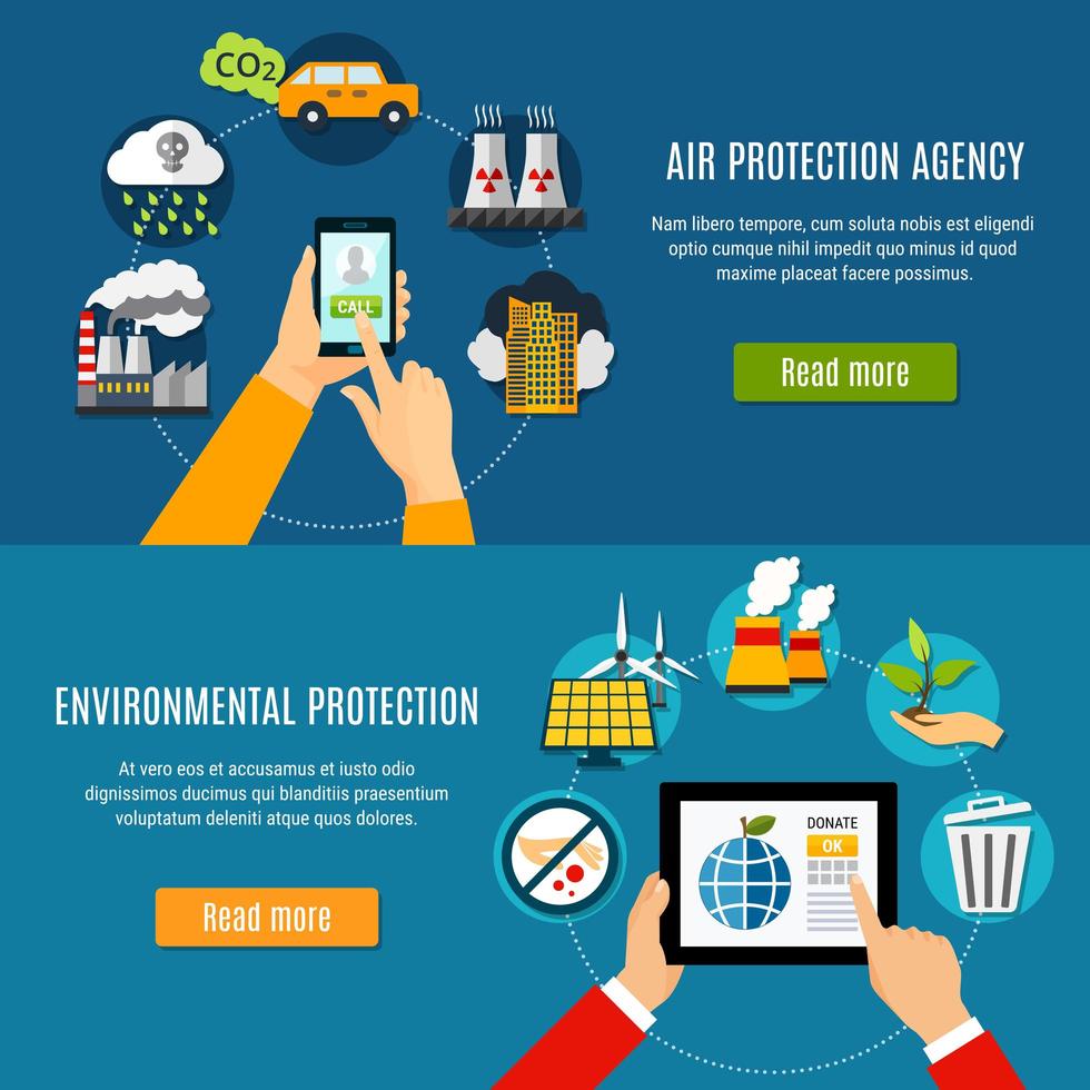 Environmental Protection Banner Set vector