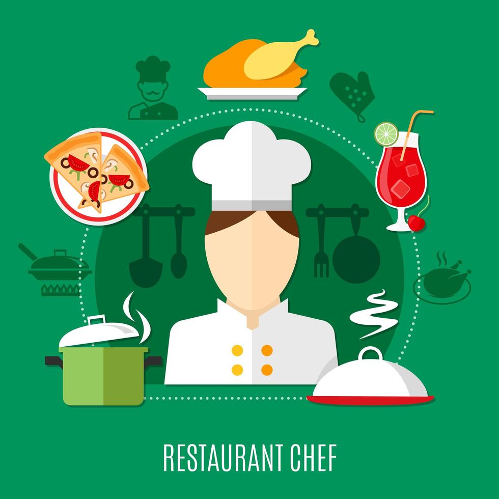 concepto de chef de restaurante vector