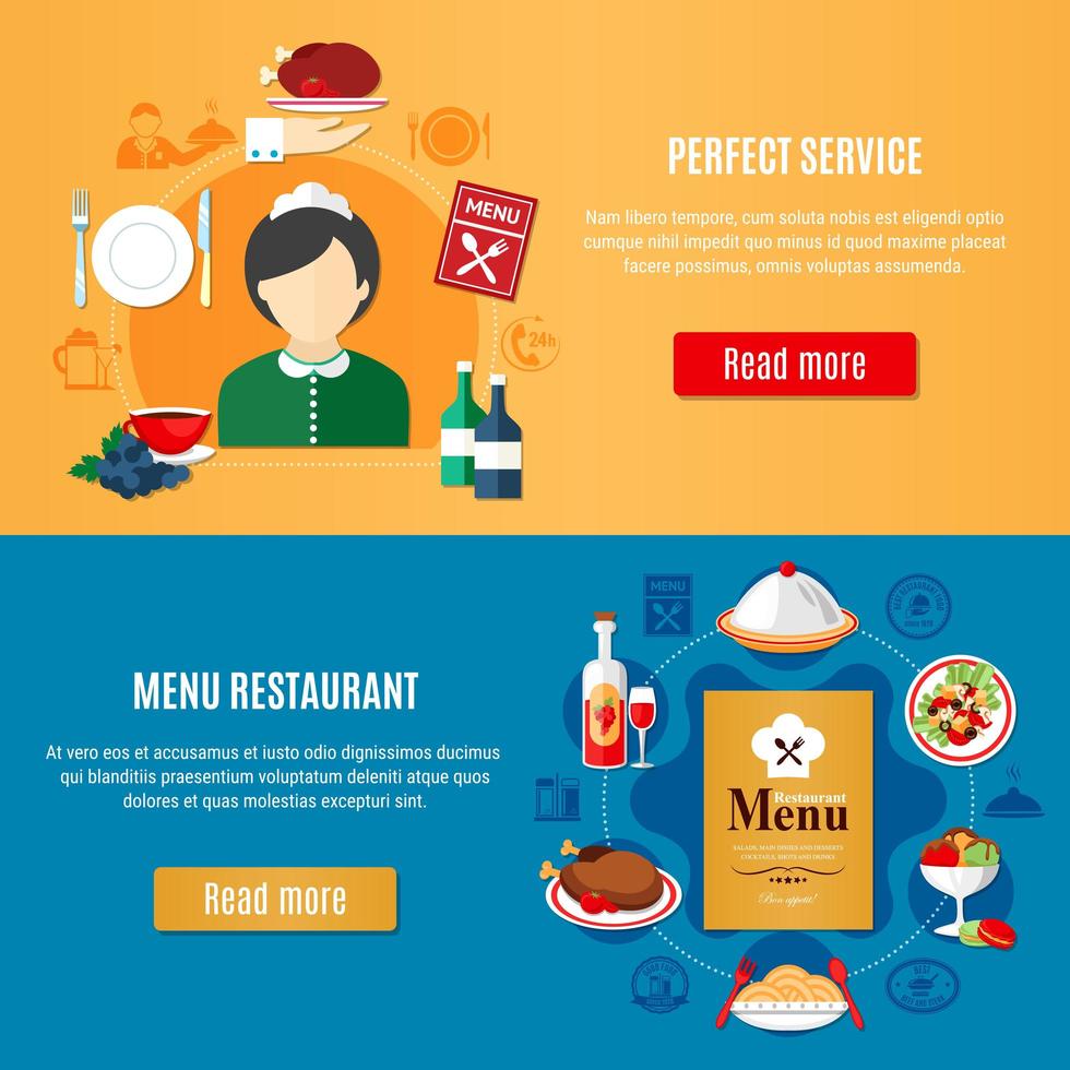 Restaurant Banner Set vector