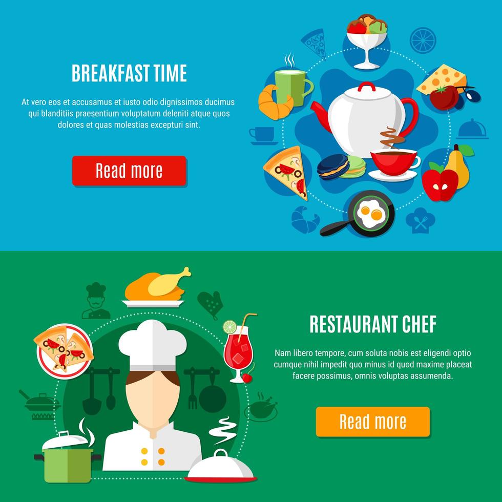 Restaurant Banner Set vector