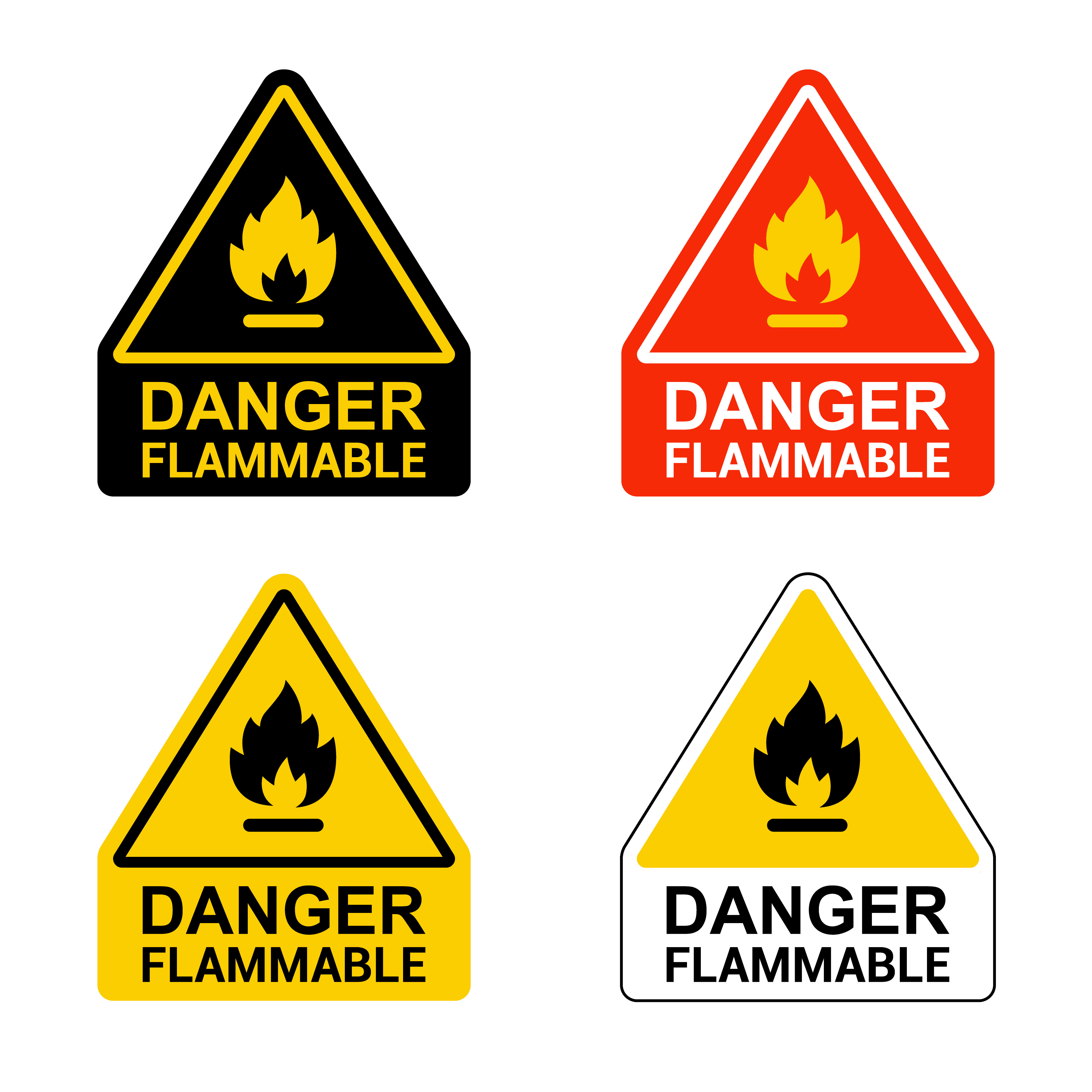 Set of danger flammable stickers 1484263 Vector Art at Vecteezy