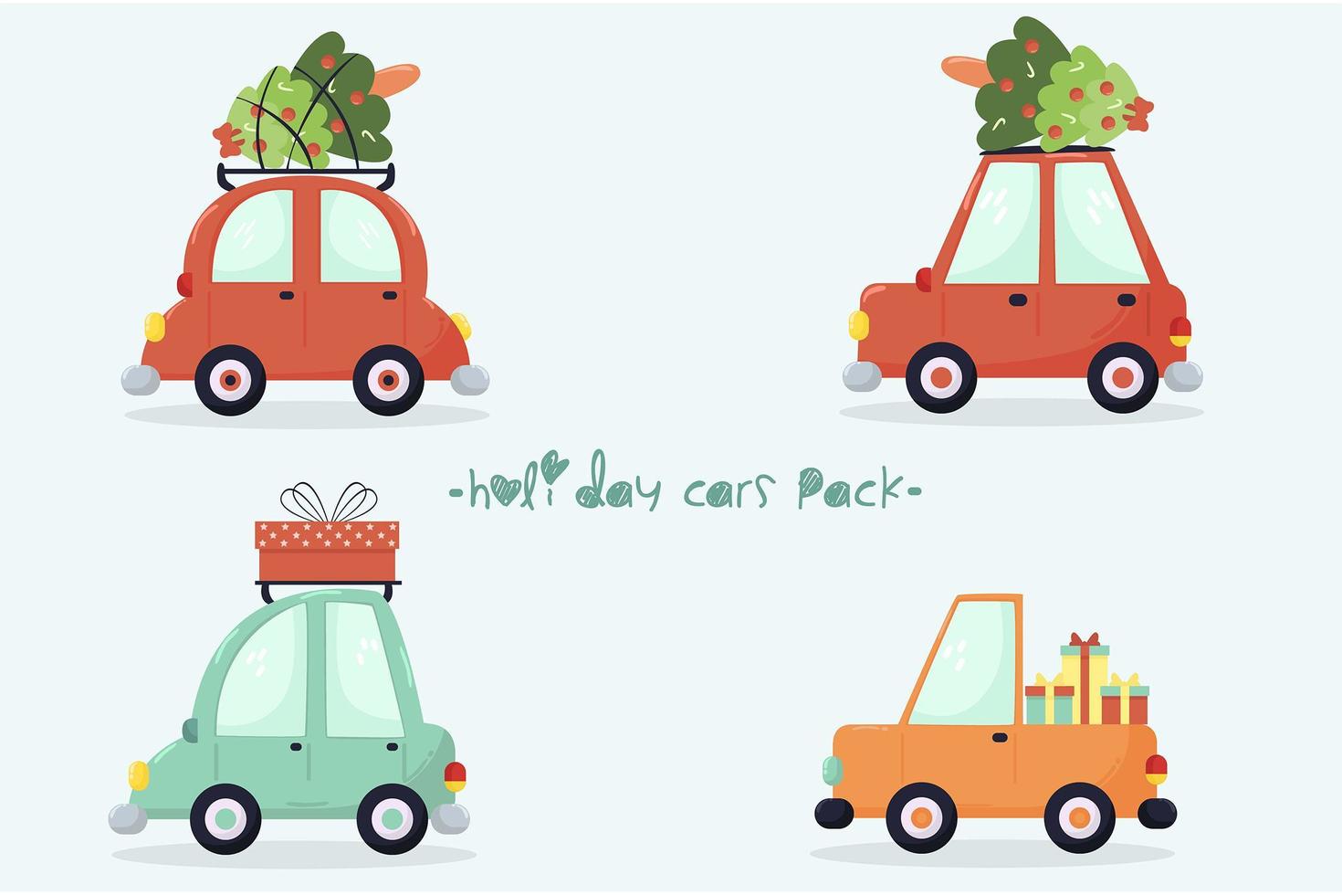 Holiday Cars Pack vector