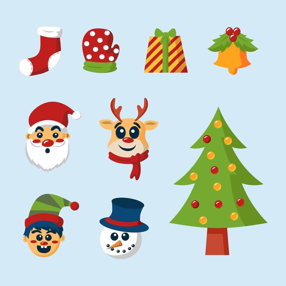 Cute Christmas Icons Collection vector