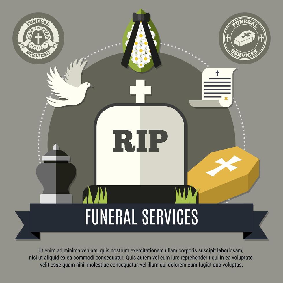 banner de plantilla de servicios funerarios vector